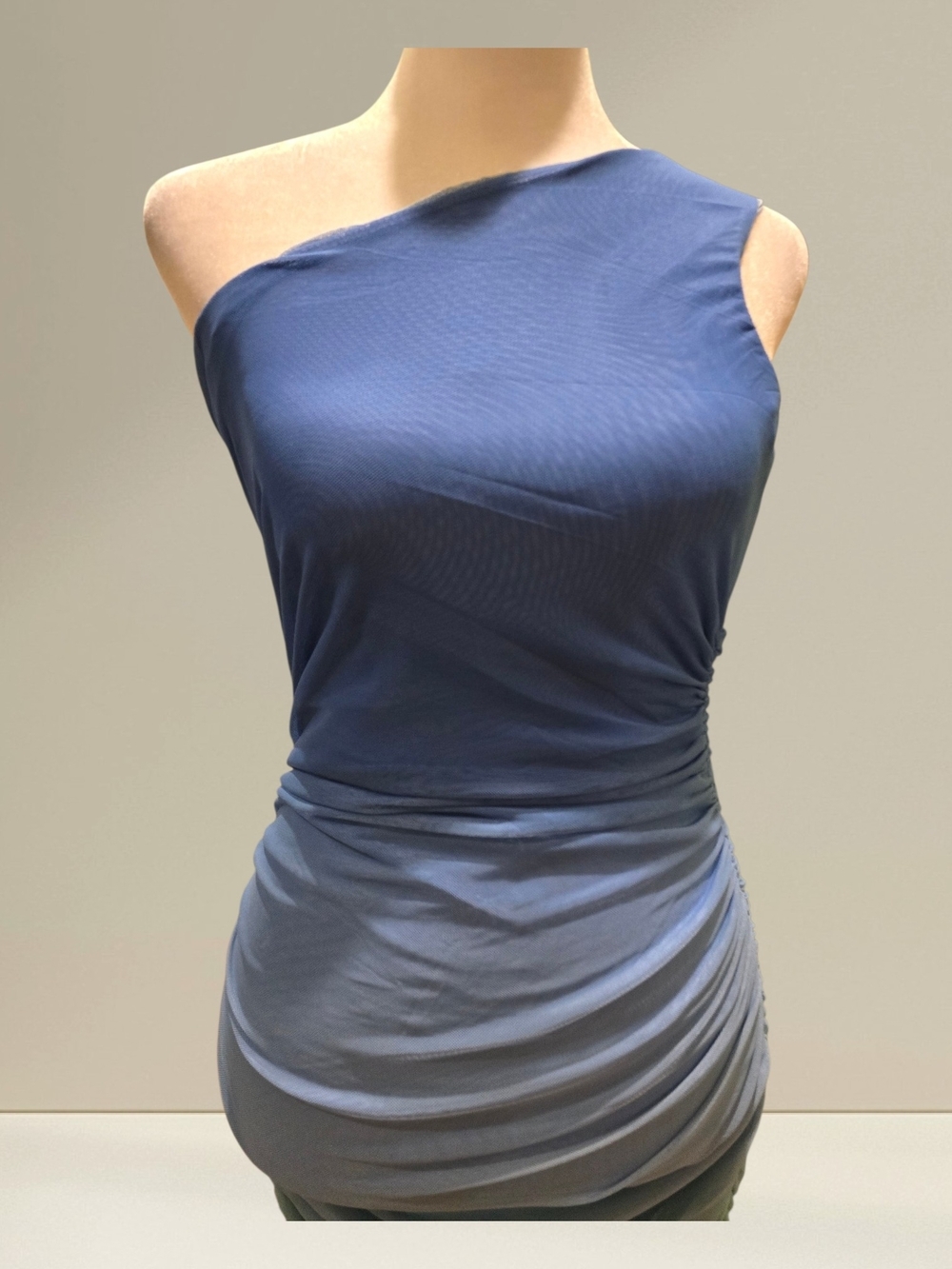 One-Shoulder Ombre Maxi Dress in Blue to Yellow - Picture 4 of 5